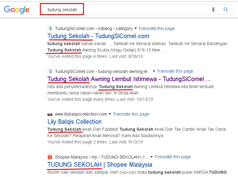 Apa Pentingnya Keyword atau Katakunci? 1 tudung sekolah