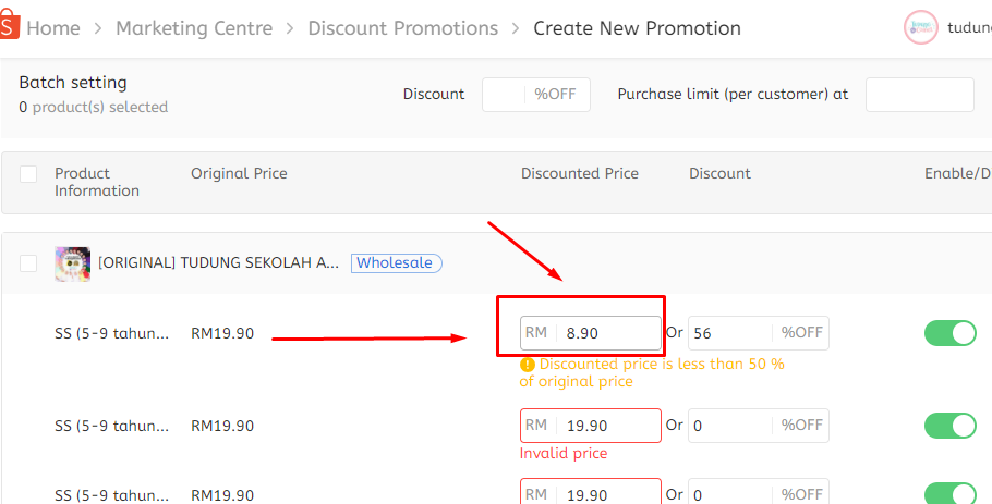 Bagaimana Nak Set Harga Promosi di Shopee? 7 image 8