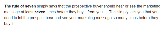 The rule of 7