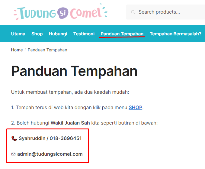 Panduan Setting Info di Page Panduan Tempahan 5 image 14