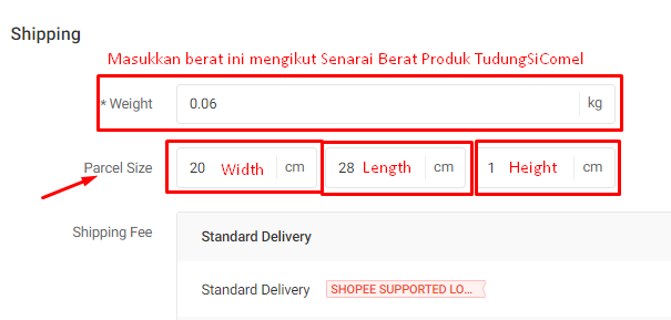 Panduan Listing Produk Untuk Berat dan Saiz Parcel - Shopee Seller 3 image 18