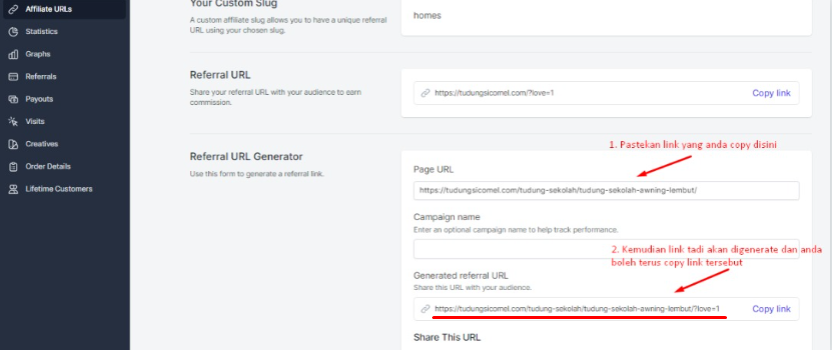 Bagaimana nak promosikan produk tertentu atau Generate Special Affiliate Link? 2 image 16