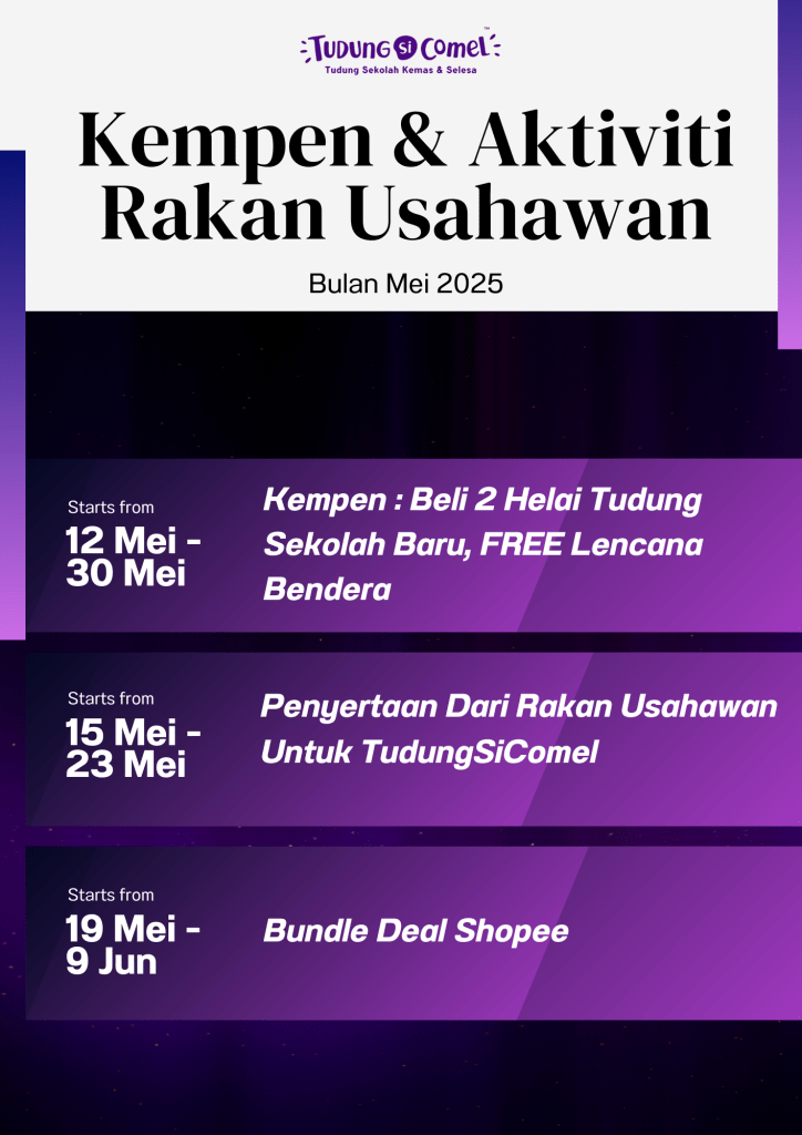 Kempen dan Aktiviti Rakan Usahawan TudungSiComel – Sesi Mei 2025 1 Blue Purple Minimal Business Conference Poster
