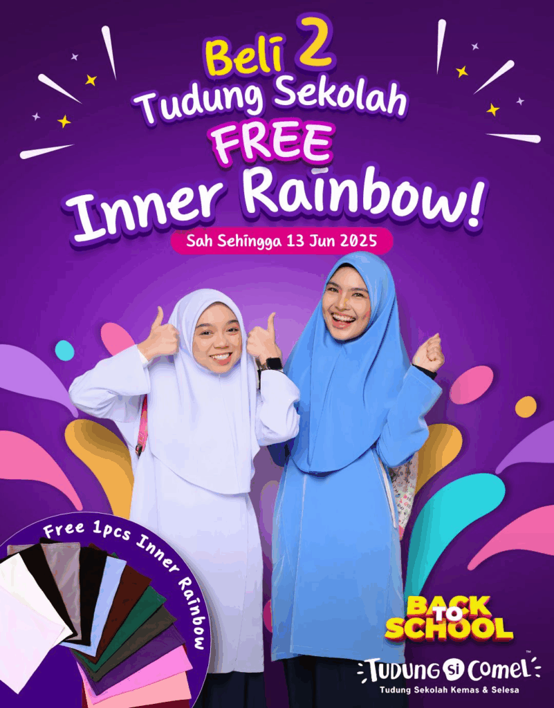 Back to School Lebih Meriah – Inner Rainbow Percuma Dengan Setiap Belian 2 Tudung Sekolah 1 image