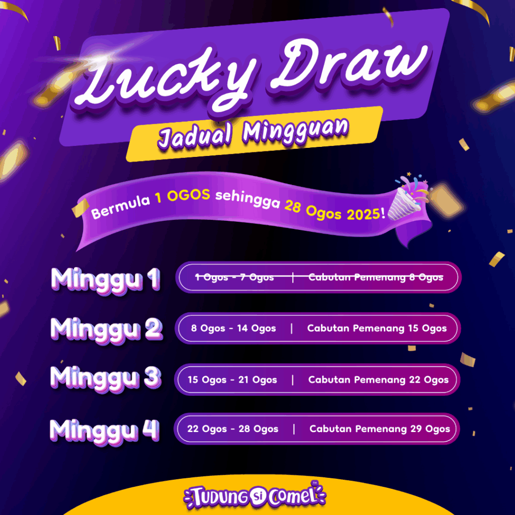 Reward Ogos - Cabutan Bertuah Mingguan Rakan Usahawan TudungSiComel 1 cabutan bertuah luvky draw