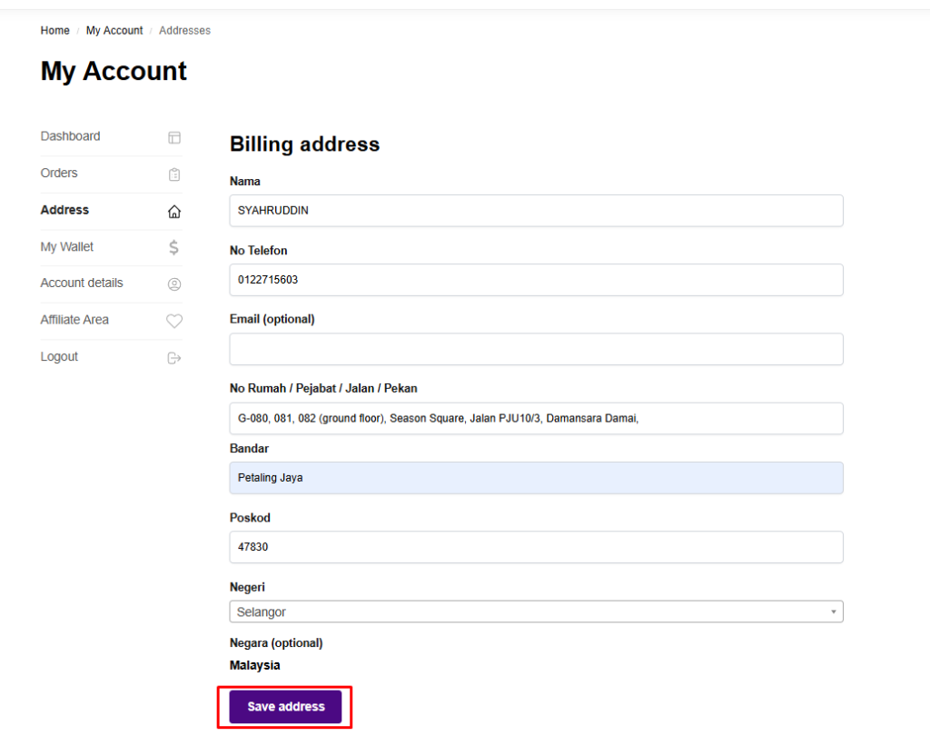 Kemaskini Alamat Peribadi 3 image 7