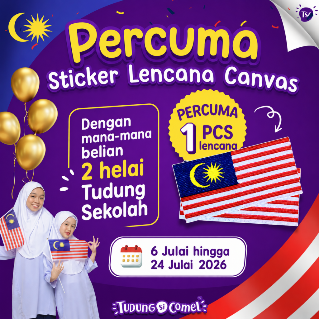 Percuma Sticker Lencana Kanvas Jalur gemilang 1 Percuma Sticker Canvas