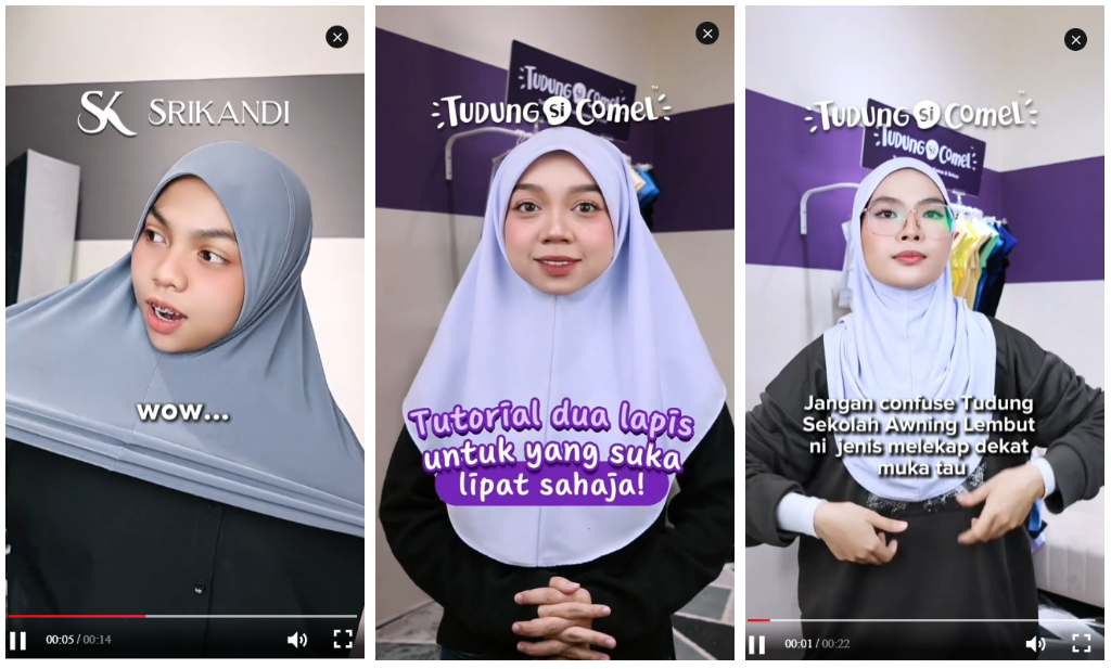 Jangan Terlalu Sibuk Menjual: Kenapa Video Demo Produk Boleh Lebih Convert 1 Video demo produk TudungSiComel